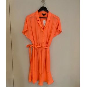 BANANA REPUBLIC Bright Orange/Pink Dress S14 NWT